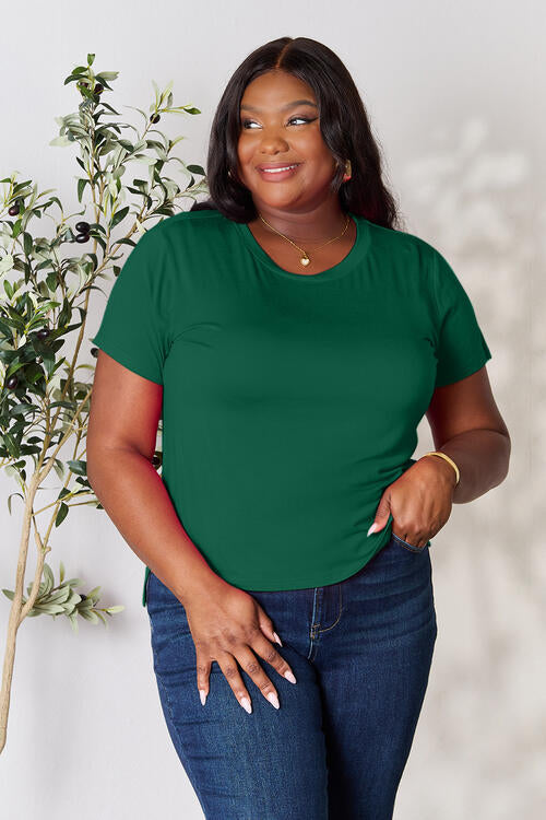 Classic Everyday Side-Slit Crewneck Tee – Soft & Breathable Comfort