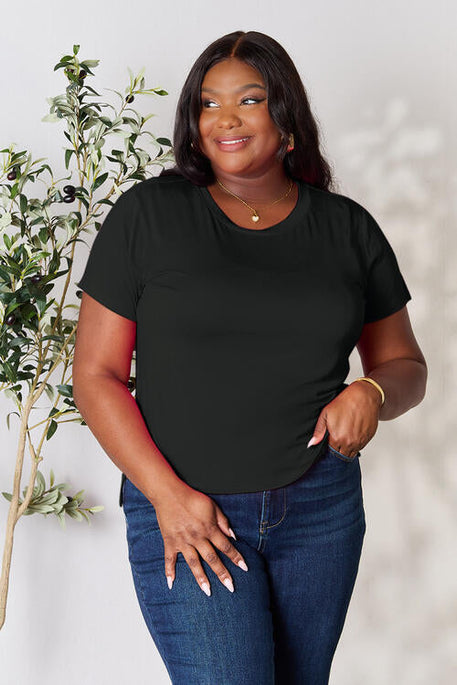 Classic Everyday Side-Slit Crewneck Tee – Soft & Breathable Comfort