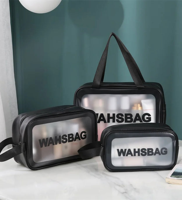 Transparent Makeup and Wash Bag Set