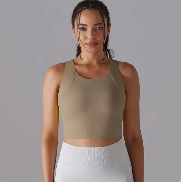 Fixed Cup Integrated Women Sports Vest Cohesion Curve