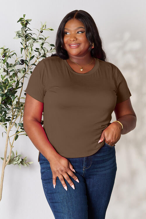 Classic Everyday Side-Slit Crewneck Tee – Soft & Breathable Comfort