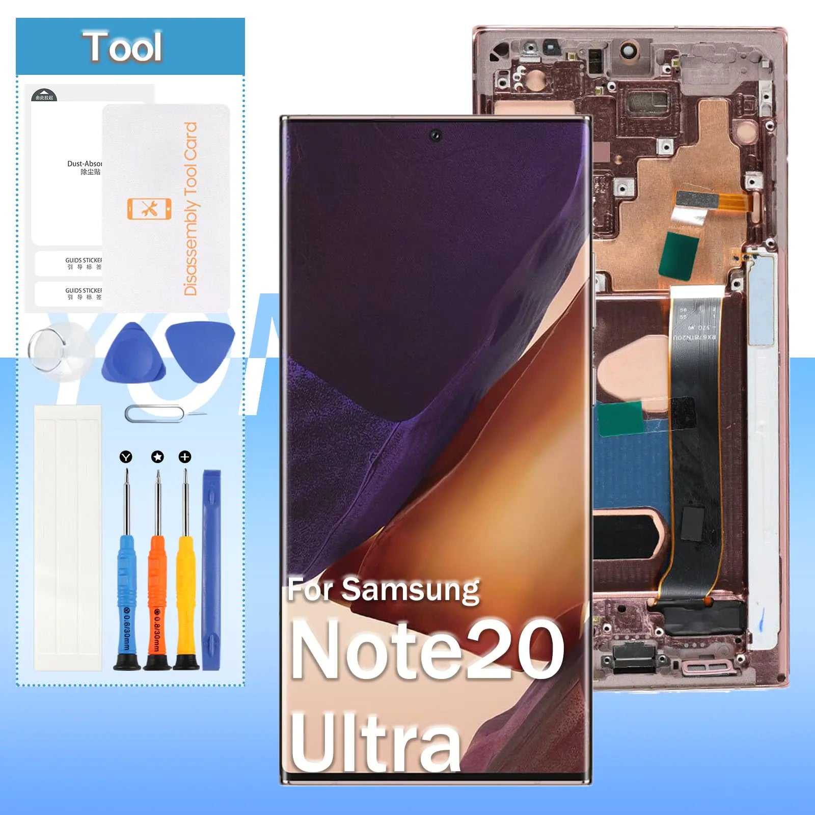 OLED Screen Replacement for Samsung Galaxy Note20 Ultra 4G/5G SM-N985 SM-N986 6.9“ LCD Display Touch Digitizer Glass Assembly - Black with Frame(Not Original)